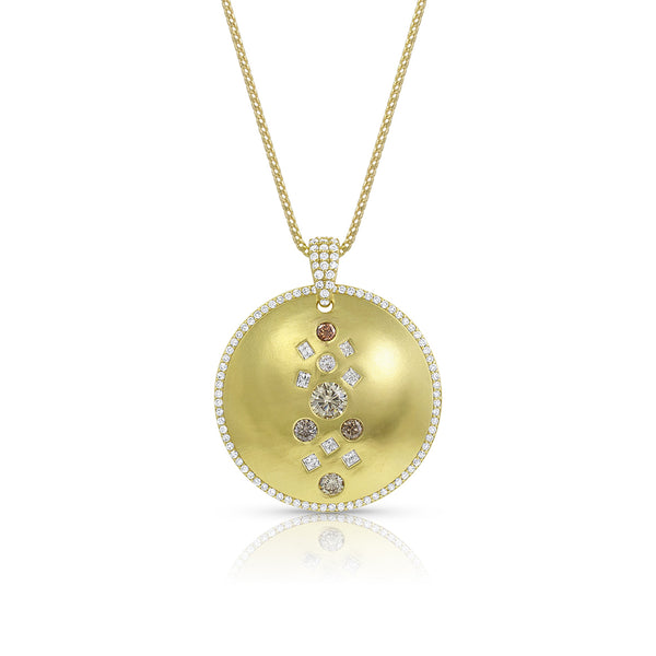 fancy diamonds mosaic xlarge shield pendant necklace <span class='visuallyhidden'>Call, text 323-404-2959 for shopping help.</span>